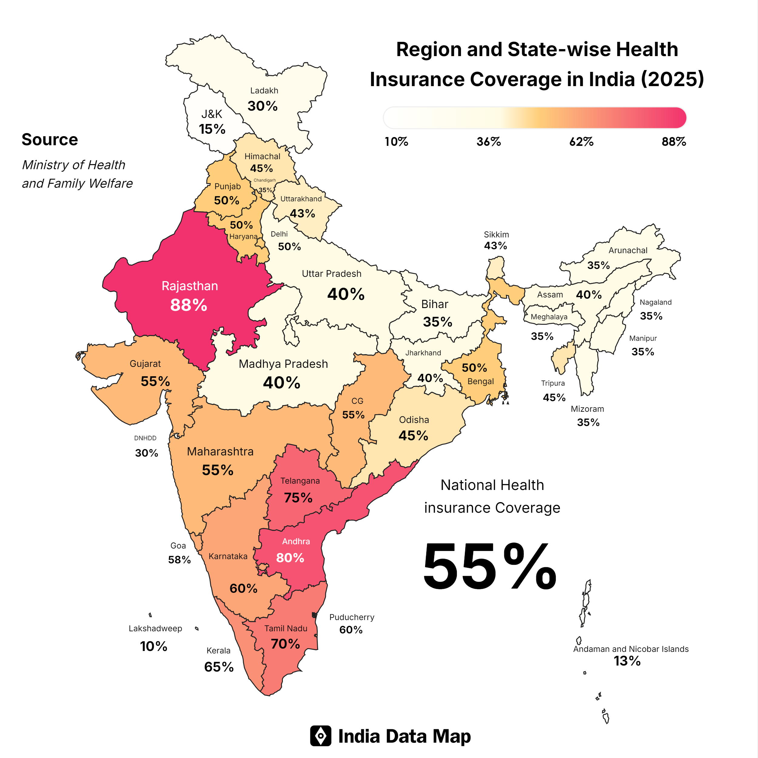 State-wise Health Insurance Coverage in India: A 2025 Update