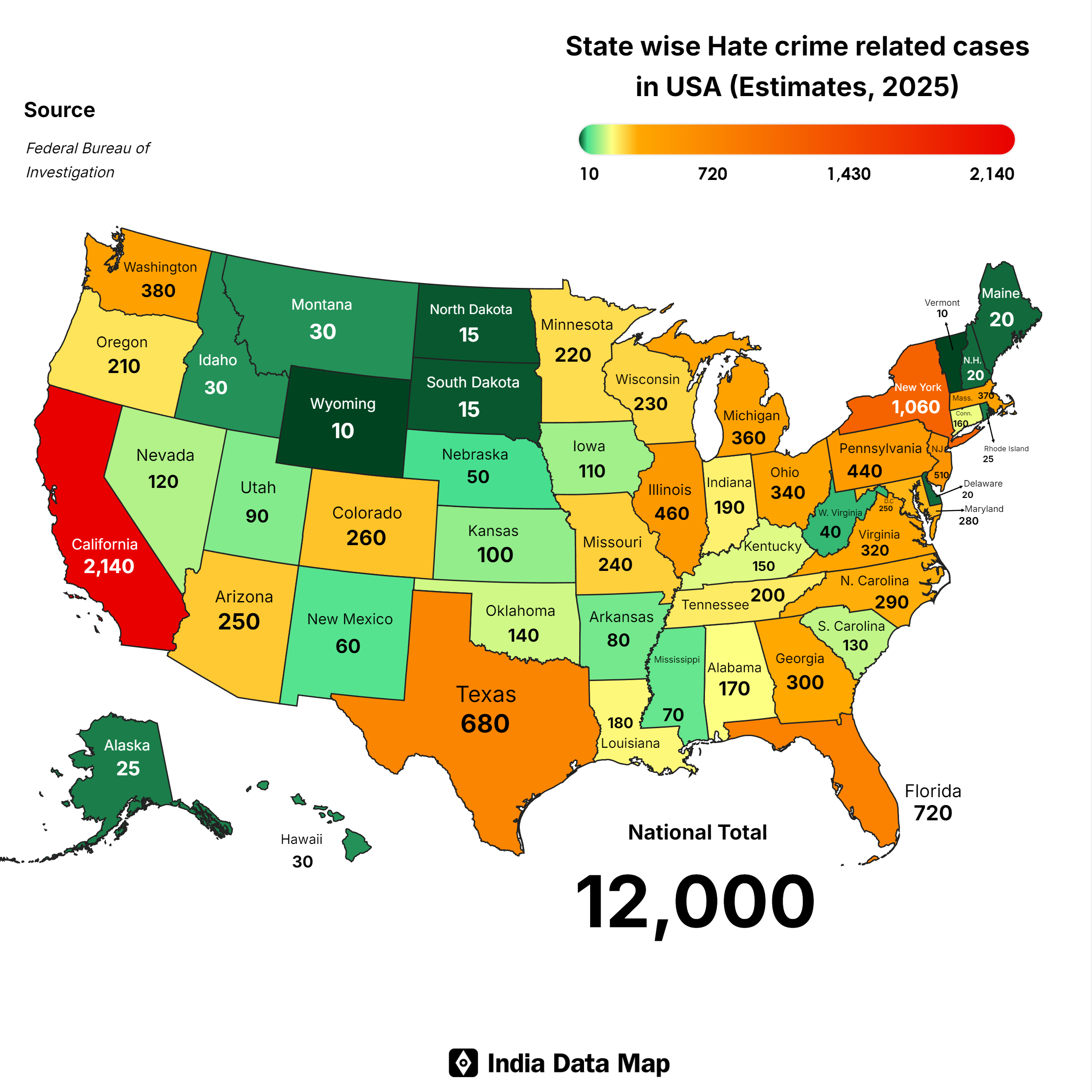 Hate Crimes in the USA: State-by-State Breakdown 2025