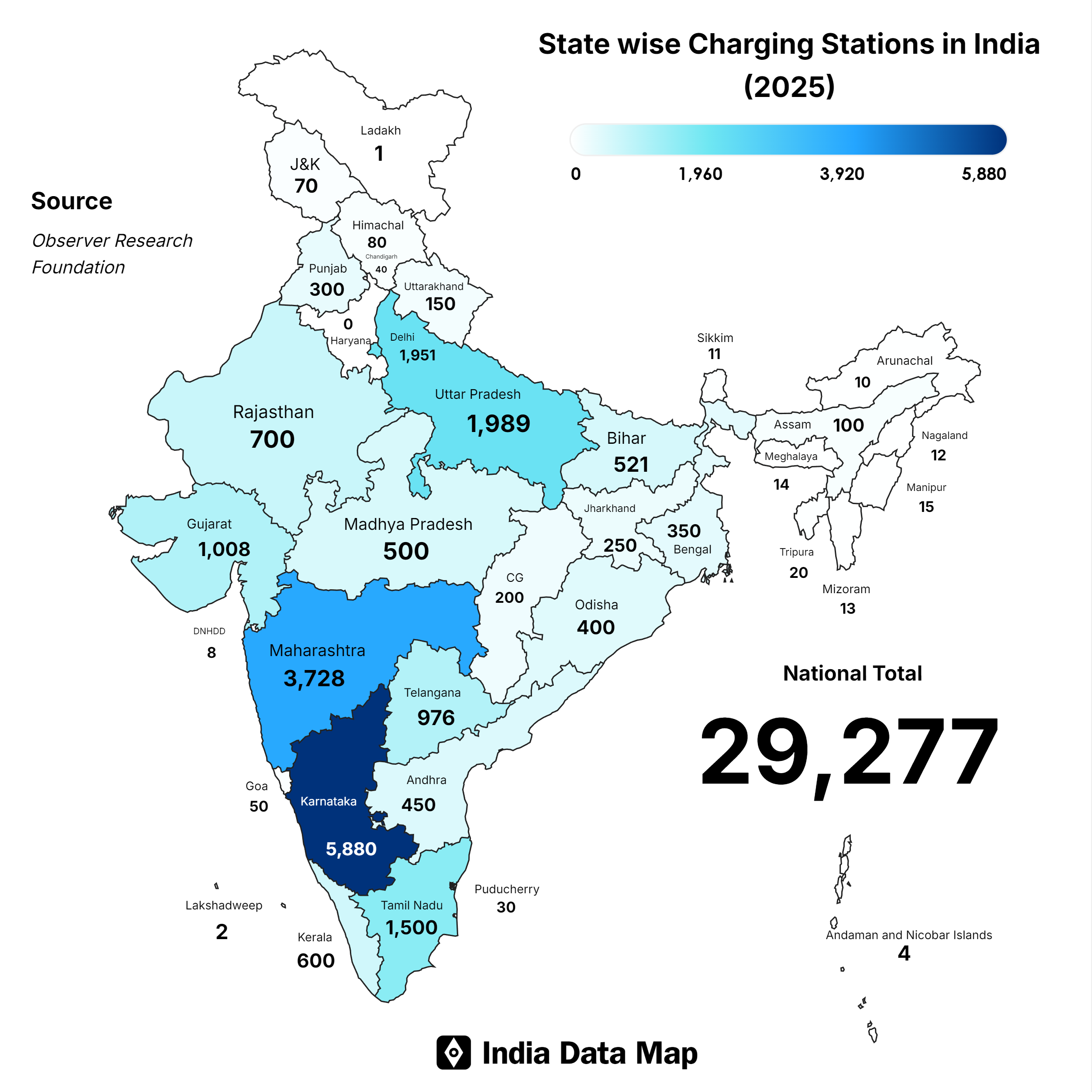 EV Charging Stations in India: State-Wise Breakdown 2025