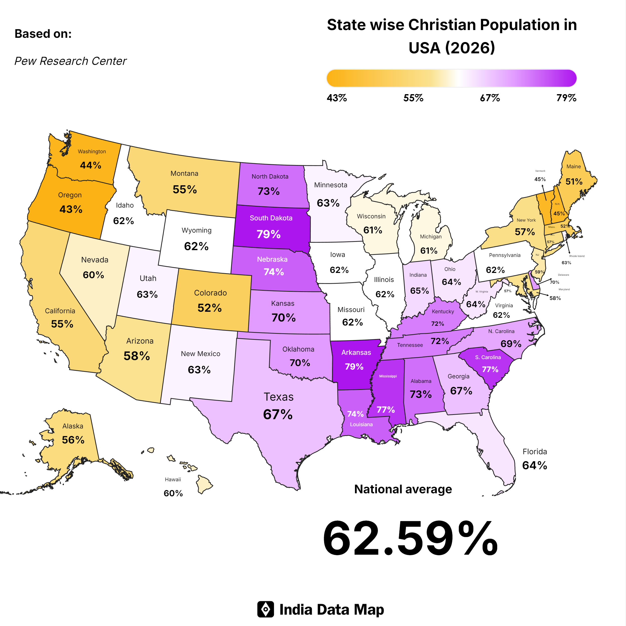 Faith in Flux: New Data Reveals Where the Christian Population is Strongest Across the U.S.