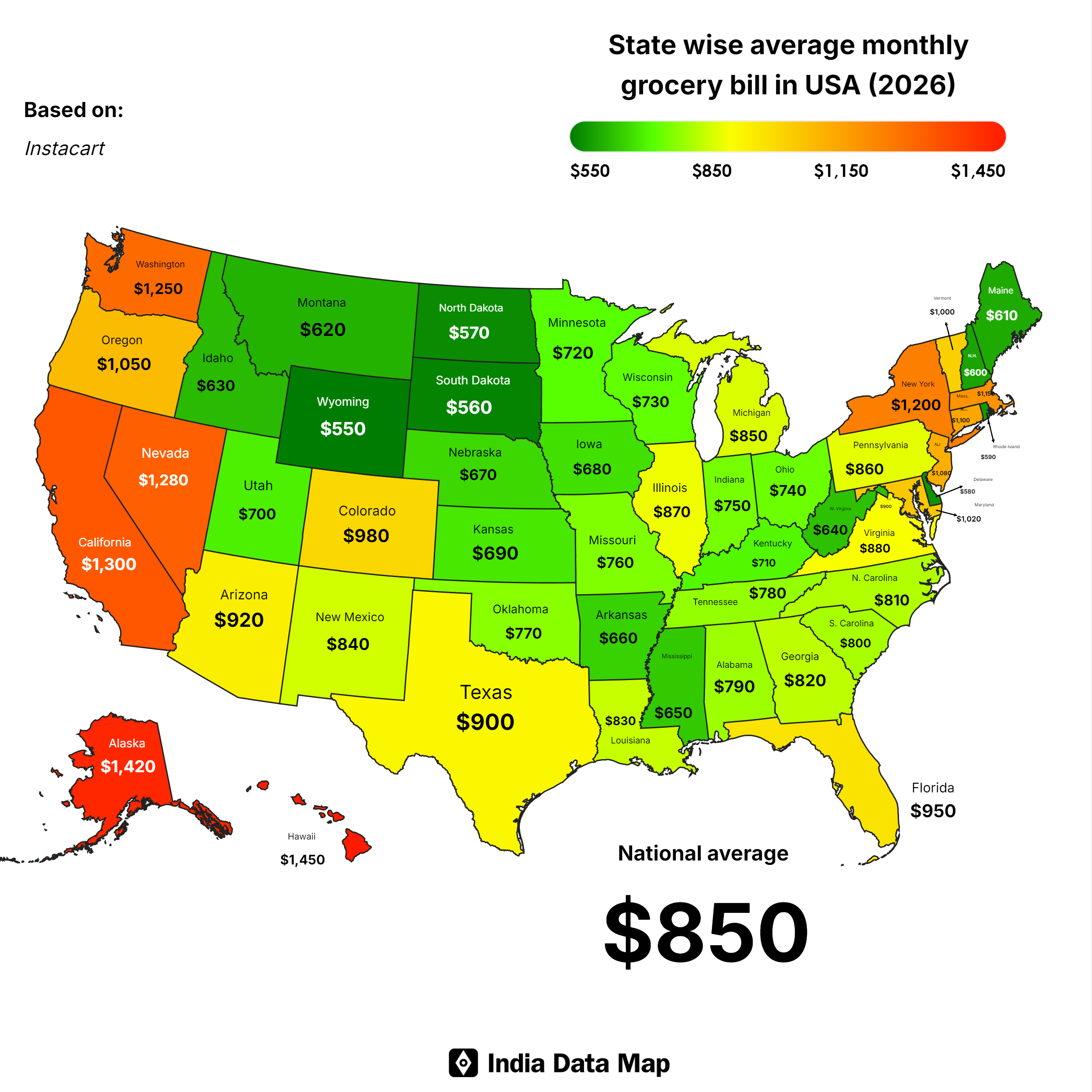 The $500 Weekly Shop? How Your State Ranks in America’s Shifting Grocery Price Map