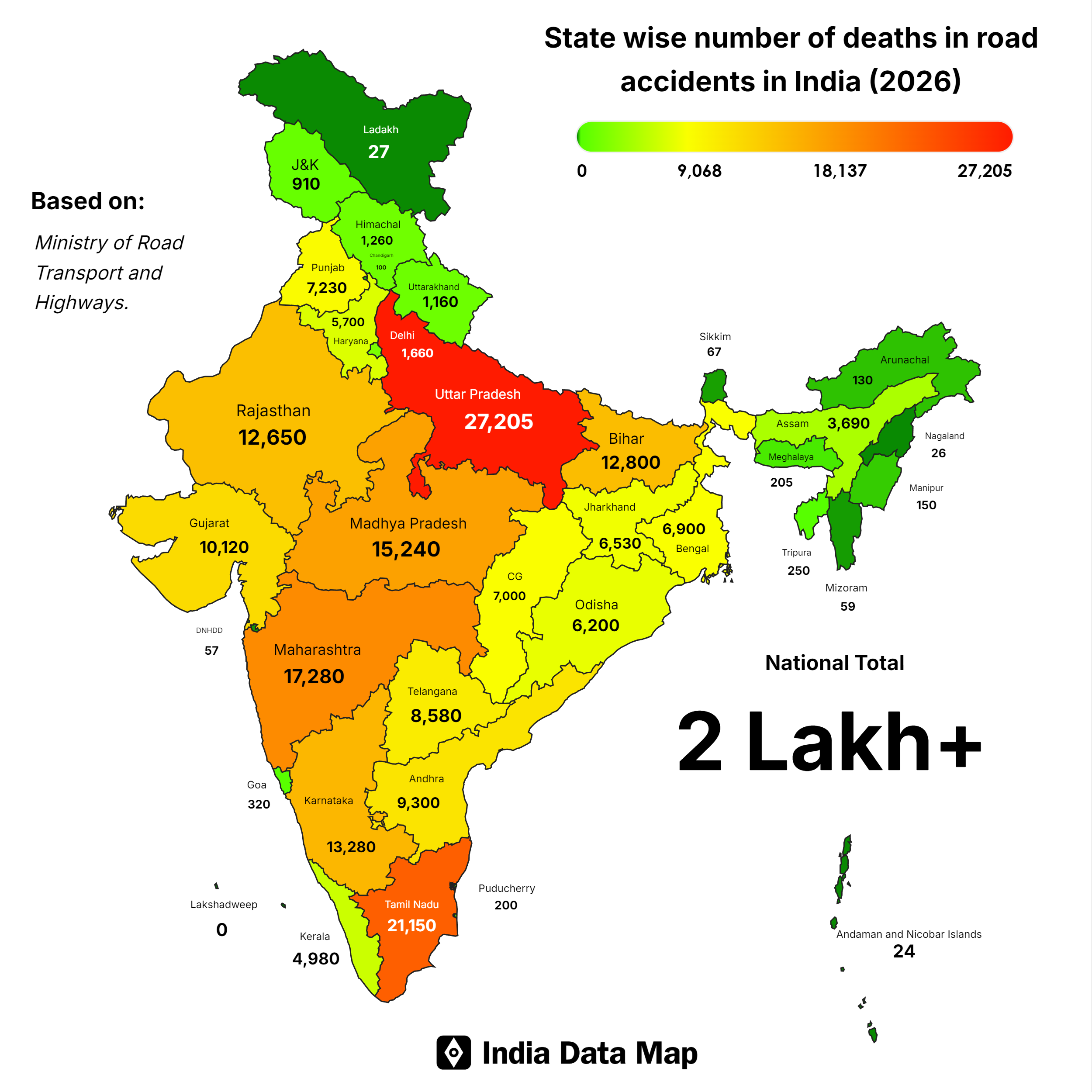 1.7 Lakh Lives Lost: Total Road Deaths in India (2026)