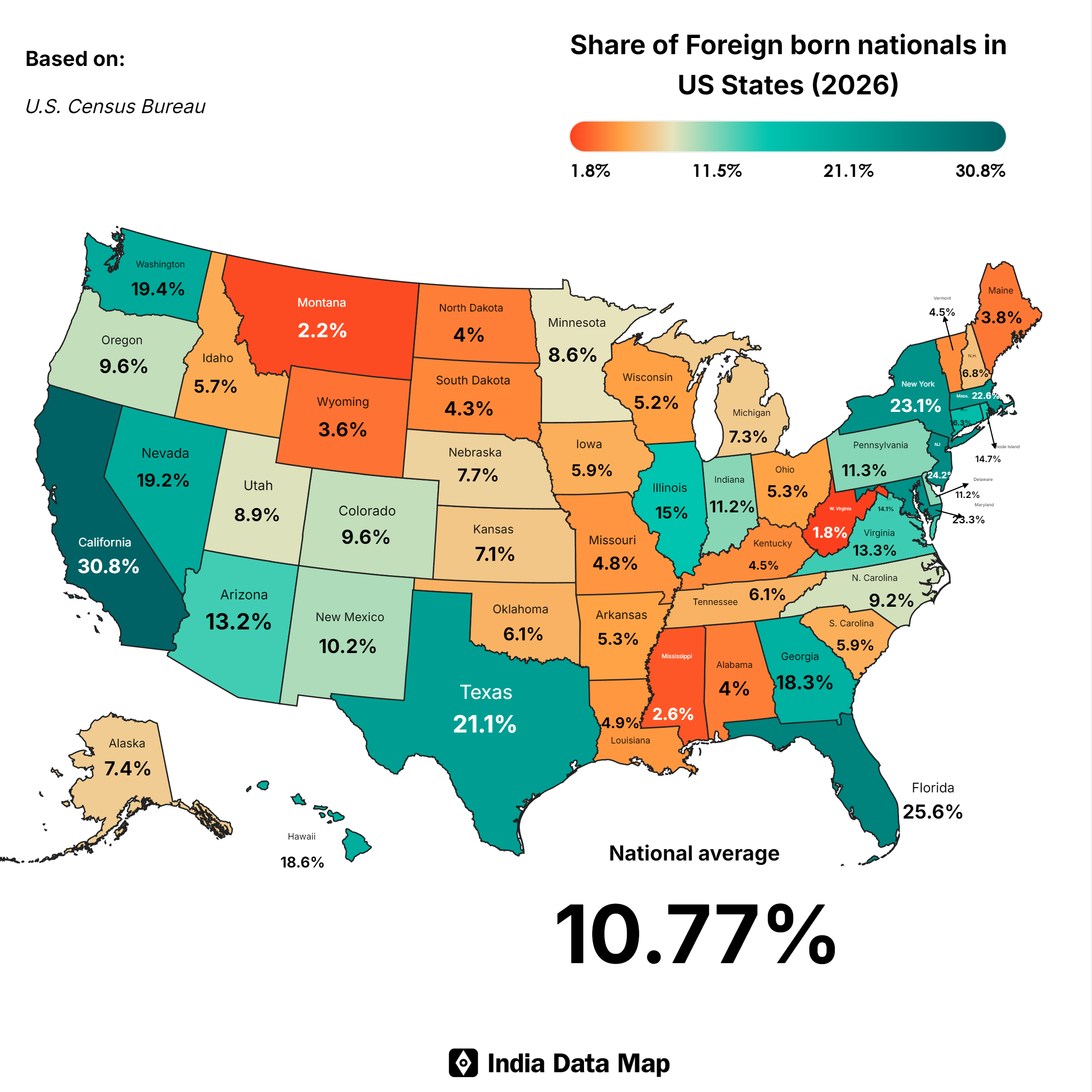 Foreign-Born Population in U.S. States (2026): Key Insights